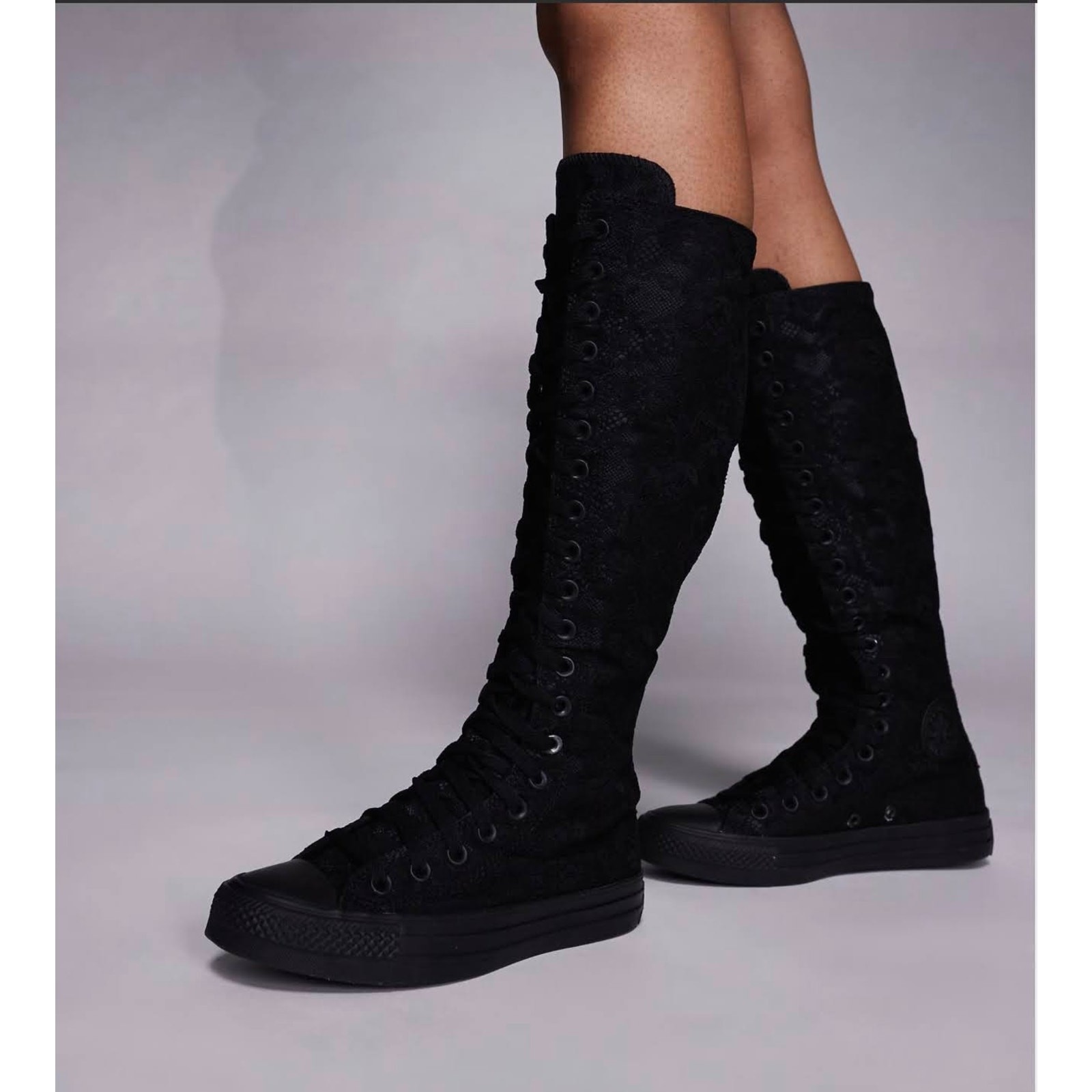 Womens Sz 8.5 Converse Knee-High Shoes Chuck Taylor All Star Xxhi Black A15661c